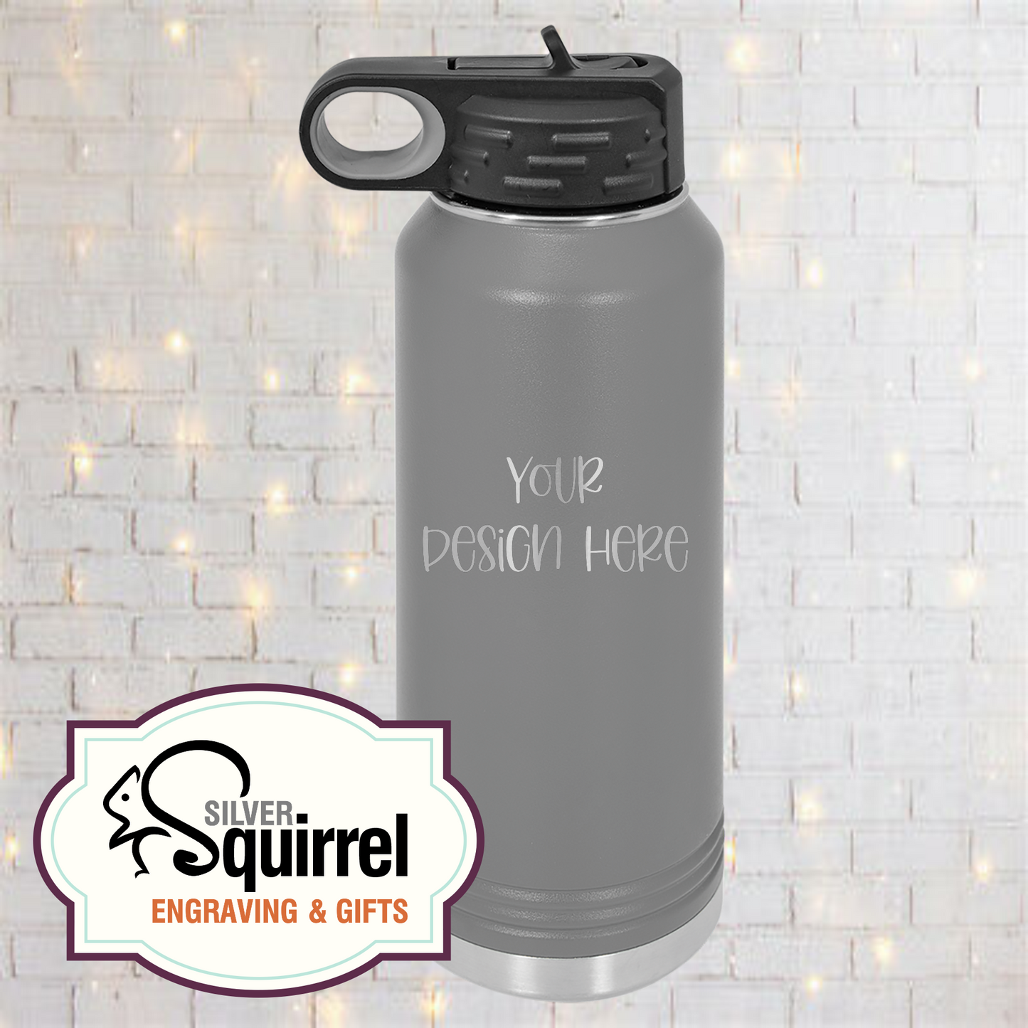 Laser Engraved Insulated Water Bottle {32 oz Polar Camel}