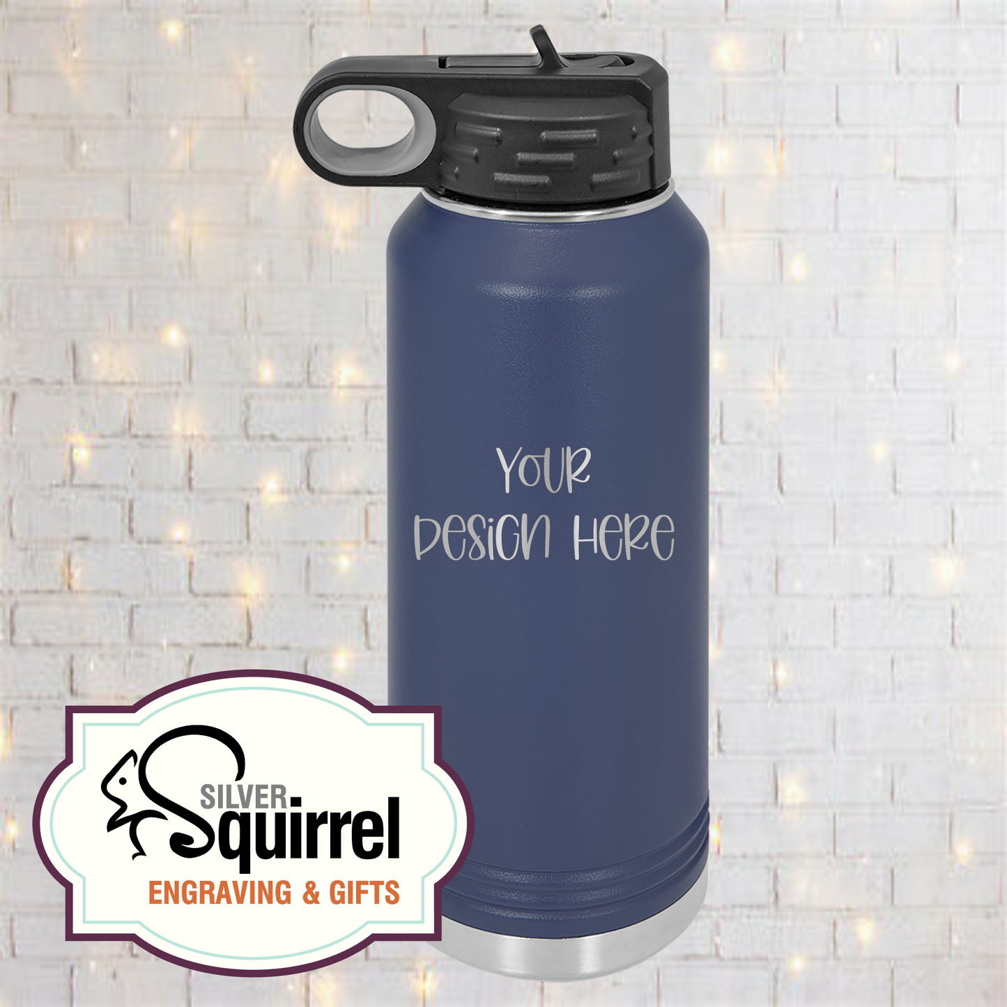 Laser Engraved Insulated Water Bottle {32 oz Polar Camel}