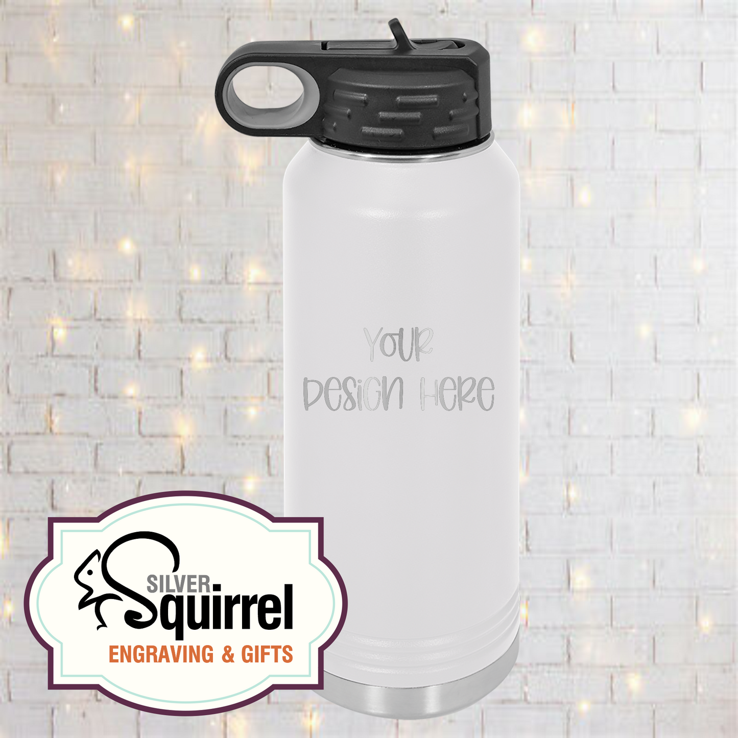 Laser Engraved Insulated Water Bottle {32 oz Polar Camel}