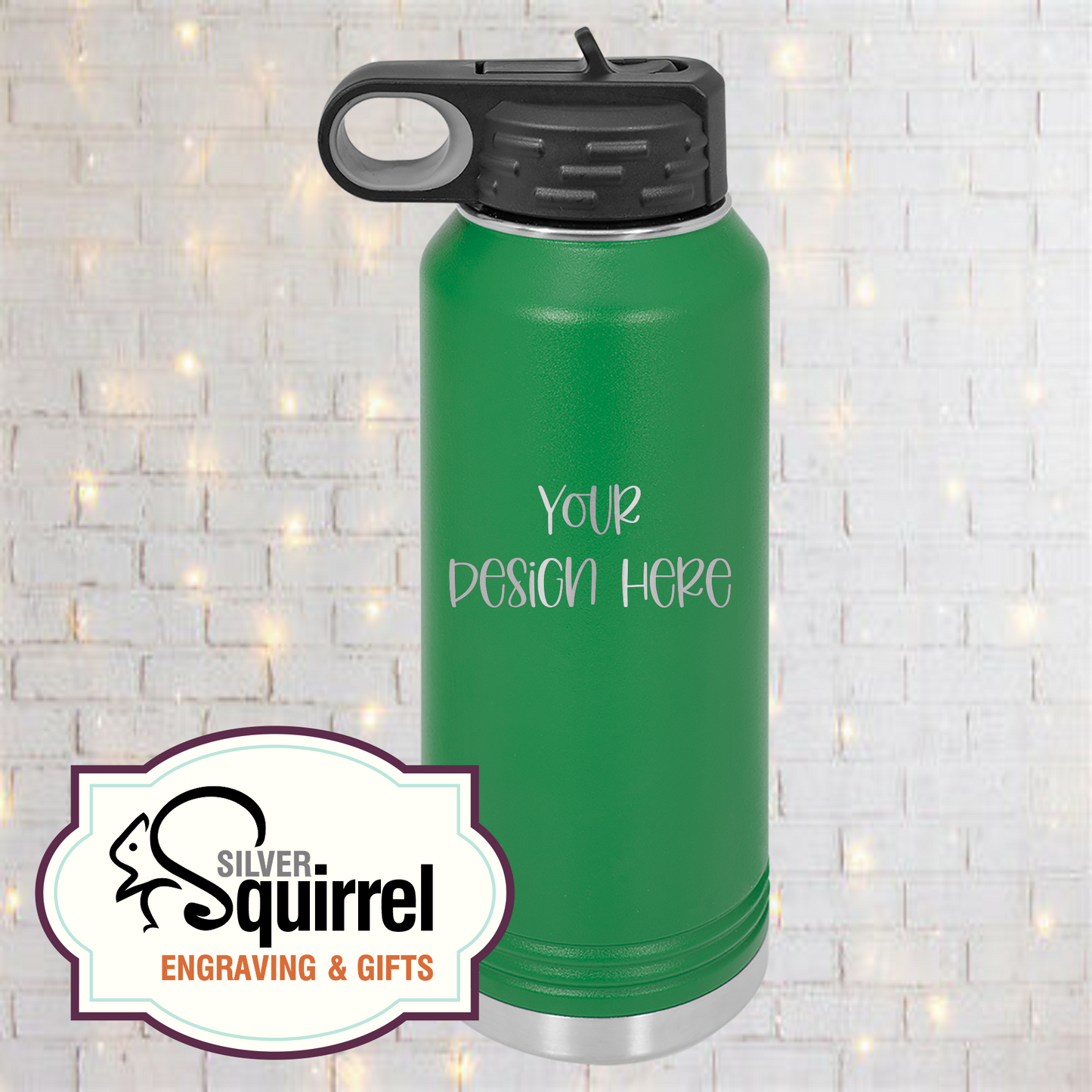 Laser Engraved Insulated Water Bottle {32 oz Polar Camel}